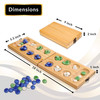 Hi-Q Solid Wood Deluxe Mancala - Folding Board Game w Metal Latch and Glass Marbles- Portable Strategy Travel Game - Recommended Ages 6+