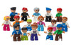 Play Build Community Figures Set  16 Pieces  Bulk Starter Kit Includes Police Man, Farmer, Fire Fighter, Conductor, Mom, Dad, Grandpa, Kids & More  Compatible with LEGO DUPLO Building Blocks