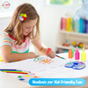 Playkidiz 3-D Art Glitter Puff Paint For Kids, 6 Pack Color Pack Squeeze Paint, Non Toxic Puff Paint Set, Washable Fabric Paint, Classic Colors, Ages 3+.