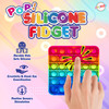 Playkidiz Fidget Popper - 4 Pack Pop-It Toy, Fun Rainbow-Colored Shapes - Rainbow, Square, Octagon & Cupcake Push Pop Bubble Fidget Sensory Toy for Kids and Adults