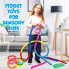 Pop Tubes Sensory Toys, Fine Motor Skills Toddler Toys, Thin Fidget Sensory Toys for Kids and  Adults, Learning Toys, 5"  Stretches Up to 18" by Playkid