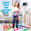 Pop Tubes Sensory Toys, Fine Motor Skills Toddler Toys, Thick Fidget Sensory Toys for Kids and Adults, Learning Toys, 7.5" in Diameter, Stretches Up to 26" by Playkidz