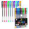 Playkidz Gel Pens, Fine Point Glitter Colored Pens Great for Adult Coloring Book, Colors 10 Pack, Journaling, Crafting, Doodling, Drawing Fun