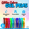 Playkidz Gel Pens, Fine Point Glitter Colored Pens Great for Adult Coloring Book, Colors 10 Pack, Journaling, Crafting, Doodling, Drawing Fun