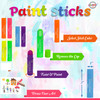 Playkidiz Paint Sticks, 6 Pack, Neon Colors, Twistable Crayon Paint Sticks, Mess-Free Tempera & Poster Paint, Quick Drying, Great Birthday Gift, Ages 3+