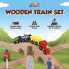 Play Build Wooden Train Set, Complete Toddler Train Set, 35 Piece Interactive Play & Learn Set, Creative Wooden Train Track Design, Ages 3+ (35 Piece Set)