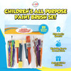 Paint Brushes for Kids, Paint Brush Set for Paint Party, Safe Toddler Paint Brushes, Durable, Assorted Colors, 25 Pack