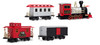 FAO Schwarz 1006832 Classic Motorized Train Set, Complete Toy Set with Engine, Cargo, 18' of Modular Tracks, Red/ Black, Pack of 30