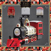 FAO Schwarz 1006832 Classic Motorized Train Set, Complete Toy Set with Engine, Cargo, 18' of Modular Tracks, Red/ Black, Pack of 30