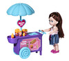 playkidiz Mini Doll Food Playset: Pretend Play Mini Doll with Super Durable Food Push Cart for Children's Doll House or just Fun Play