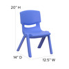 Playkidiz 10.5 Inch School Classroom Blue Stackable Kids Accent Resin  Chair.
