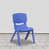 Playkidiz 10.5 Inch School Classroom Blue Stackable Kids Accent Resin  Chair.