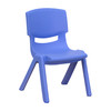 Playkidiz 10.5 Inch School Classroom Blue Stackable Kids Accent Resin  Chair.