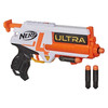 NERF Ultra Four Dart Blaster -- 4 Ultra Darts, Single-Shot Blasting, 2-Dart Storage -- Compatible Only Ultra Darts