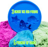 SLIMYSAND Bucket - 5 Pounds of Slimy Sand in 3 Colors (Blue, Green, Purple) - Cotton Candy Sand Play Set with 3 Molds and Reusable Bucket for Storage - Super Stretchy & Moldable Cloud Slime