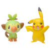 Pokemon New Sword and Shield Battle Action Figure 2 Pack - Pikachu and Grookey 2-Inch Figures