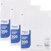 Mead Loose Leaf Paper, 3 Pack, Notebook Paper, College Ruled Filler Paper, Standard, 8 x 10.5, 200 Sheets per Pack (73185) Pack of 3,White