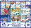 24 Jigsaw Puzzle Bundle, Holiday Winter Snow Illustration Landscape, 1000, 500, 300, 100, 48, 24 Pieces, for Kids and Adults Ages 8 and up