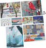 24 Jigsaw Puzzle Bundle, Holiday Winter Snow Illustration Landscape, 1000, 500, 300, 100, 48, 24 Pieces, for Kids and Adults Ages 8 and up