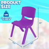 Playkidiz Kids Plastic Chair Set of 2- Preschool Chairs for Toddlers Kids 23" H - Stackable Kids Chairs with Perfect Design for School Playroom Daycare Home - Purple