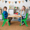 Playkidiz Kids Plastic Chair Set of 2- Preschool Chairs for Toddlers Kids 23" H - Stackable Kids Chairs with Perfect Design for School Playroom Daycare Home - Green