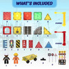 Playmags 52-Piece City Construction Magnetic Tiles Set, Building Blocks with Crane & Road Pieces, Educational STEM Toys for Boys & Girls Ages 3+ Playmags 52-Piece City Construction Magnetic Tiles Set, Building Blocks with Crane & Road Pieces, Educational STEM Toys for Boys & Girls Ages 3+