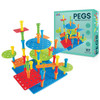 Play Build Kids Peg Board Building Set 117 Pieces - STEM Construction with Colorful Pegs & Shapes, Fine Motor Skills Learning Toy, Montessori Toddler Building Toys for Boys & Girls Age 3+