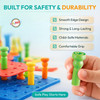 Play Build Kids Peg Board Building Set 117 Pieces - STEM Construction with Colorful Pegs & Shapes, Fine Motor Skills Learning Toy, Montessori Toddler Building Toys for Boys & Girls Age 3+