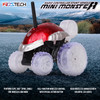 KidsTech: Remote Control Monster Stunt Vehicle Mini Monster Racing Car for Kids. With Colorful LED Flashing Lights (Colors May Vary)