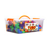 PlayBuild Tubular Spout Construction Building Blocks, Constructor Toy, Tubo Fun Educational Building Construction Toys with Wheels and Easy Storage Plastic Container.