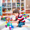 PlayBuild Tubular Spout Construction Building Blocks, Constructor Toy, Tubo Fun Educational Building Construction Toys with Wheels and Easy Storage Plastic Container.