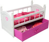 Wooden Doll Crib with Storage Drawer Fits 18 Inch Dolls