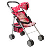 The New York Doll Collection My First Doll Stroller with Basket & Heart Design Foldable Doll Stroller, Colors May Vary