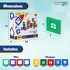 Playmags Exclusive: 60 PC Set - Magnetic Tiles 3D Building Playset, 30 Window Frames and 30 Click-in Windows Set, Durable Magnet Building Tiles, STEM Learning and Creativity Skills