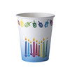 Chanukah Themed 9oz Disposable Paper Cups Ideal for Chanukah Parties, Family Dinner and Special Events (Pack of 16 Pcs)