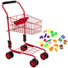 Toy Shopping Cart for Kids and Toddler - Includes Food - Folds for Easy Storage Metal Frame