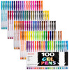 Moore: Premium Art Color Gel Pens Set of 100 pcs for Adults Coloring Books Drawing Painting Writing (No Duplicates)