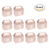 foil purim treat box rose gold - 6.25 x 3.75 x 3.5(10 Pack)