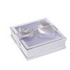 Silver window gift box with Ribbon 7 x 7 x 2 (3 Pack)