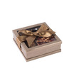 Gold window gift box with Ribbon   6 x 6 x 2 (3 Pack)