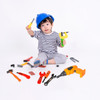 playkidiz Tool Set for Kids 14-Piece Boys & Girls Toy Playset w/Construction Hard Hat, Working Electric Power Drill, Hamm