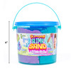 SlimySand Bucket, 5 Pounds of SlimySand in 3 Different Colors (Blue, Green and Purple), 3 Molds, Bucket is Reusable for Storage. Super Stretchy & Moldable!