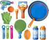 Ultimate Bubble Solutions to Keep The Kids Occupied - 32 oz Bubble Refill, Mini Blowers, [2] 8oz Solution Refills, Blaster Gun, Handheld Fan Jumbo Wand Bouncy Game Paddle, Fish