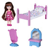 playkidiz Mini Doll Bedroom Playset: Pretend Play Mini Doll with Super Durable Bed, Mirror, and Chair for Children's Doll house or just Fun Play.