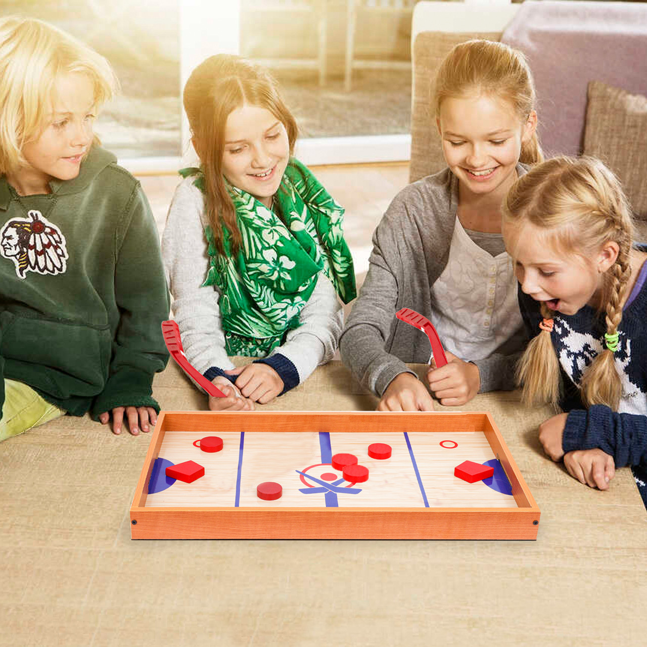 Point Games Tabletop Slap Shot Hockey Game, Super Durable Wooden Hockey