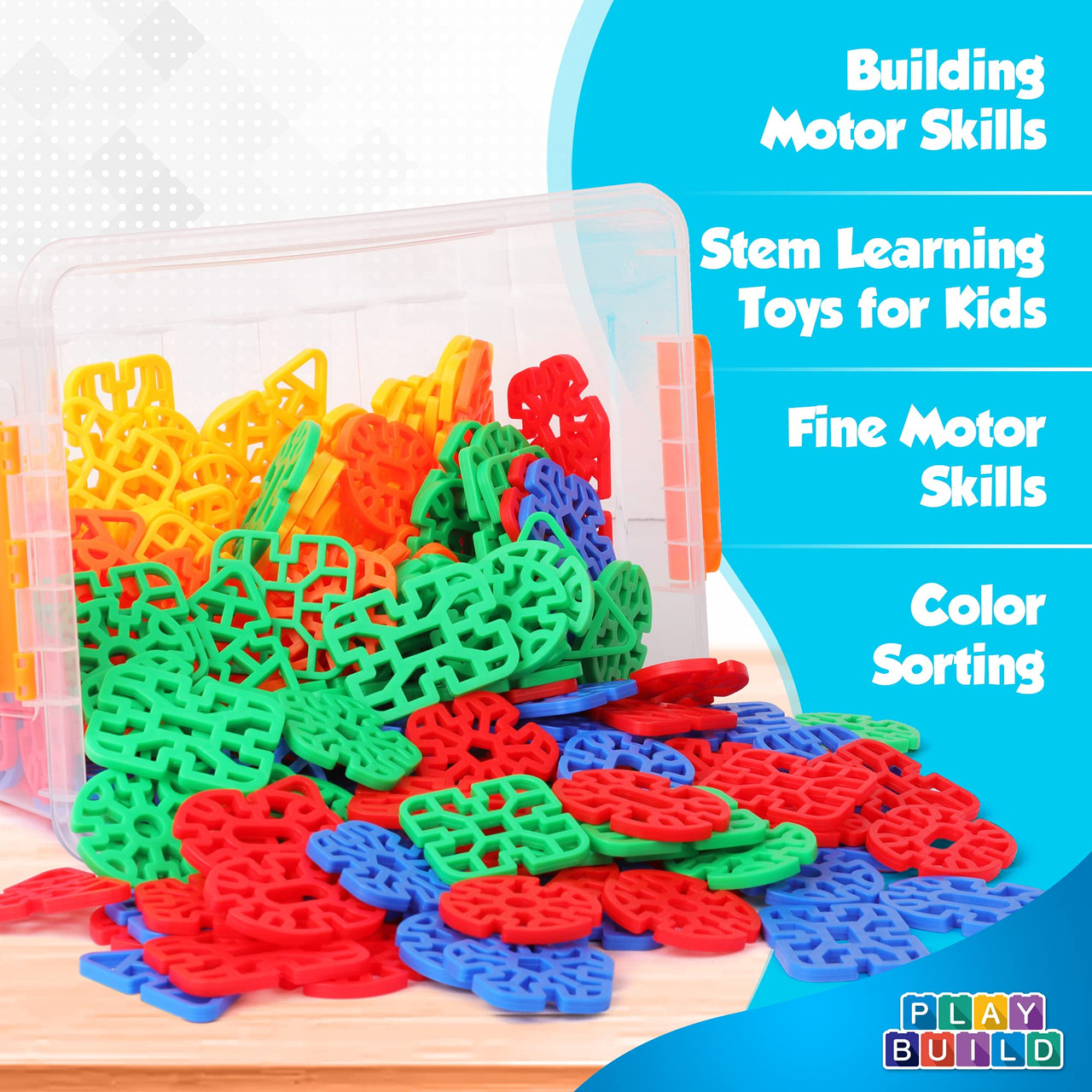 Play Build Interlinks Connector Building Toys, Interlocking Stem Toys