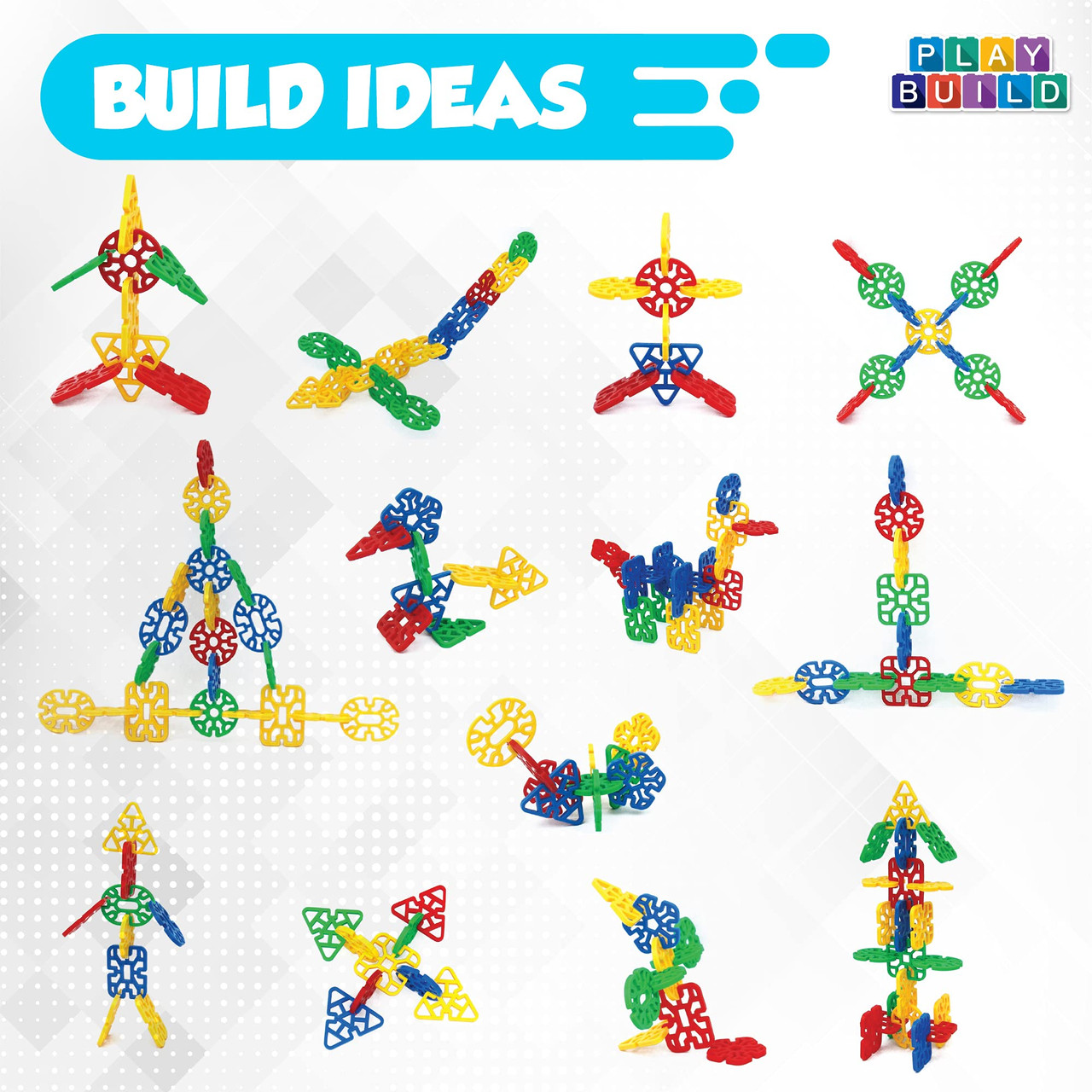 Play Build Interlinks Connector Building Toys, Interlocking Stem Toys