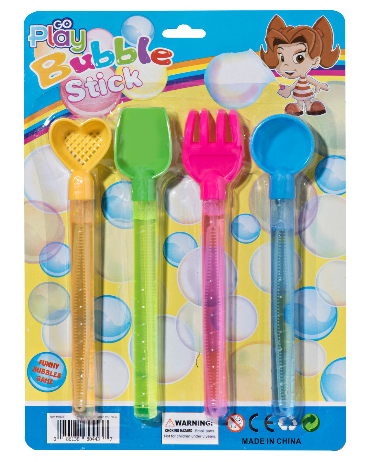 BubblePlay 12 Pack Big Bubble Wands 4 oz Kids Fun Bulk Party Favors