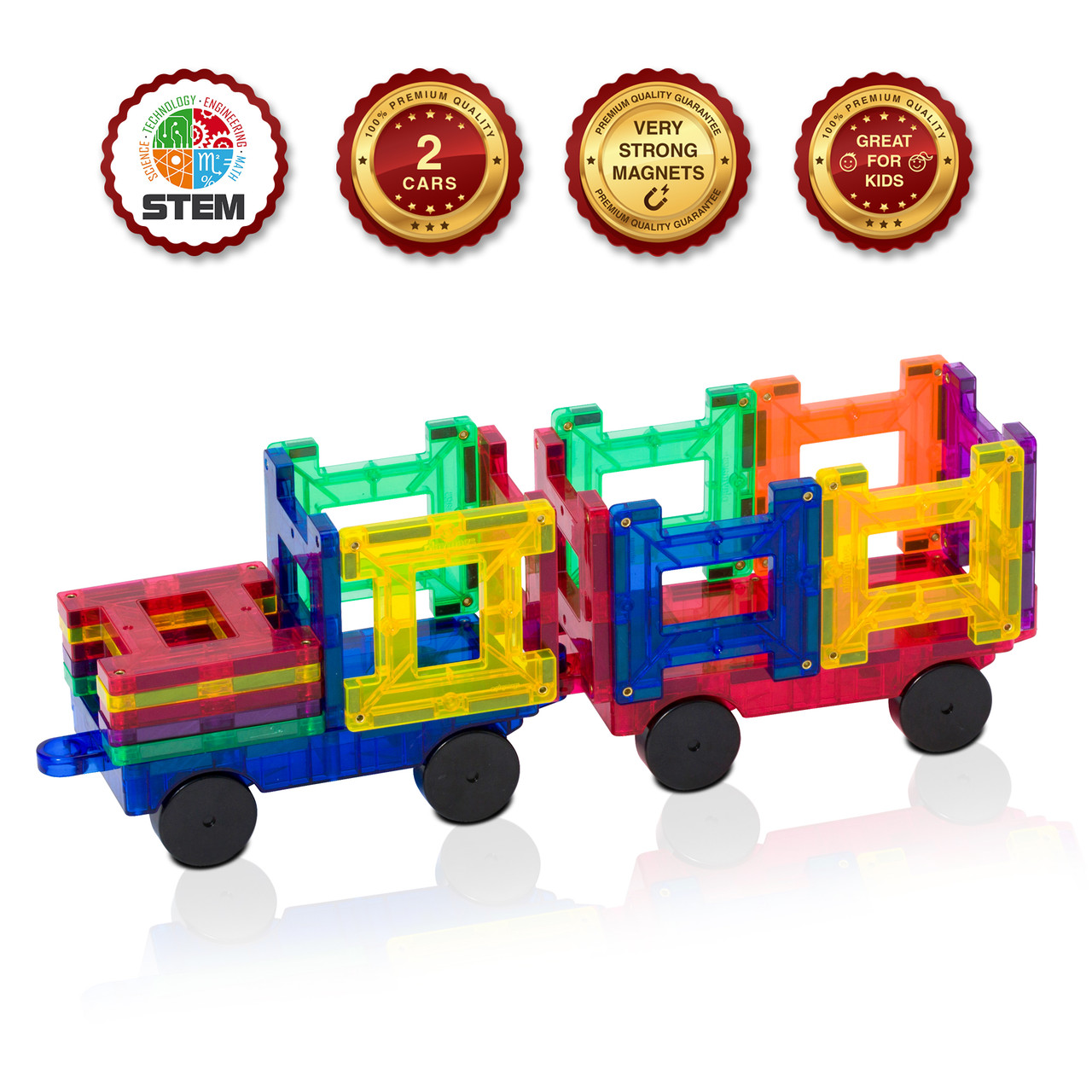 Playmags 2 Piece Train Car Set, Magnetic Car Beds For Magnetic Building  Tiles (colors May Vary) : Target