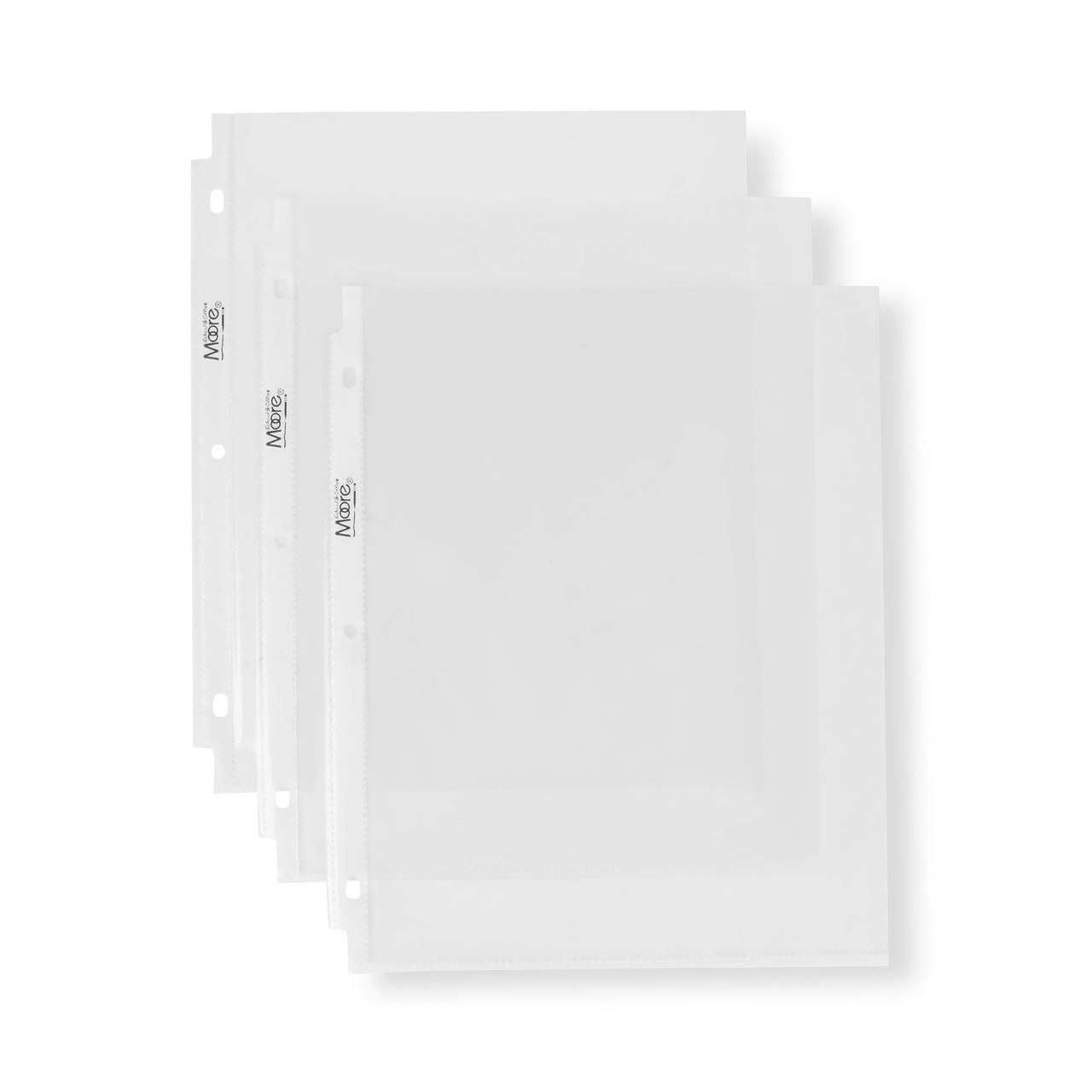 Moore Sheet Protectors, Holds 8.5 x 11 inch Sheets, Clear, Reinforced, Fit  Standard 3 Ring Binders, Acid-Free, Archival Safe for Documents and Photos  (200 Sheets) - Toys 4 U